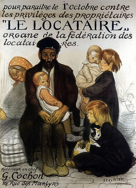 Poster of presentation of the Federation of Tenants, Paris 1913 (poster)