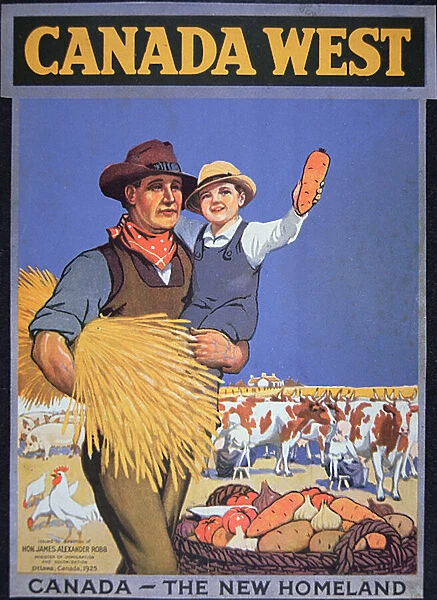 Poster promoting immigration to Canada, 1925 (colour litho)