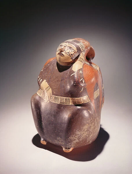Pottery cocoa picker, Nazca Culture (earthenware)