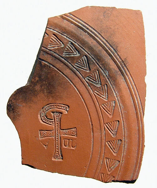 Pottery sherd with a combination of letters that forms an abbreviation for the name of