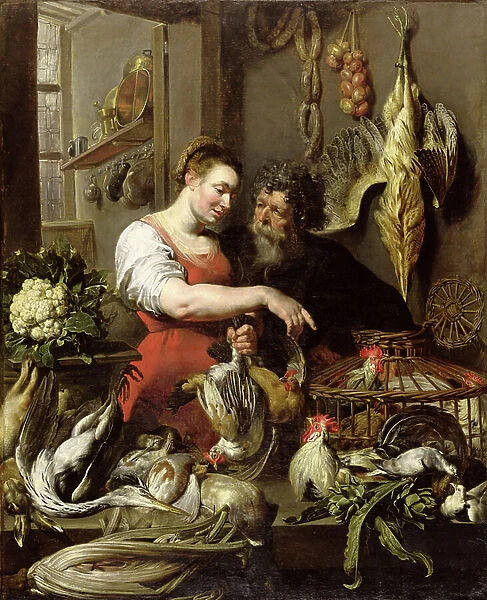 The Poulterer's Shop (oil on canvas)