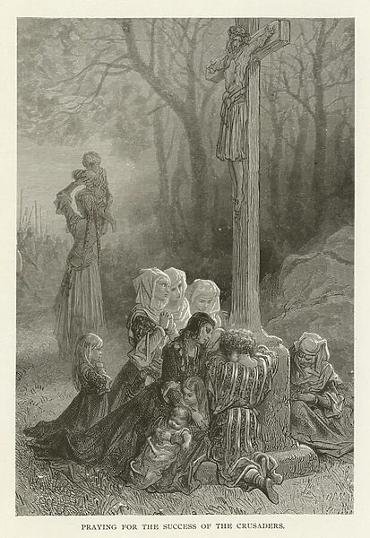 Praying for the success of the Crusaders (engraving)