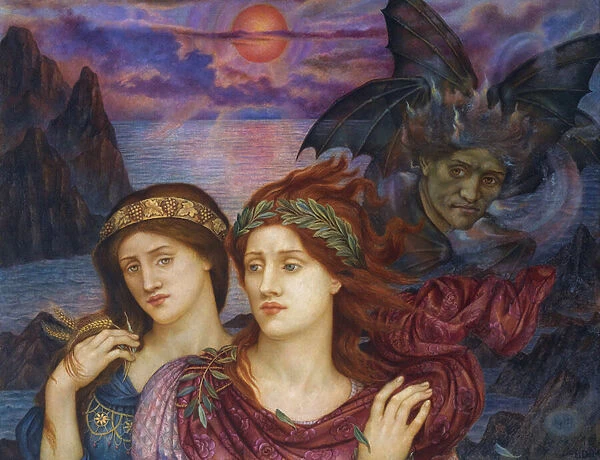 Pre-Raphaelite paintings : The Vision, 1914 par De Morgan, Evelyn (1855-1919), 1914