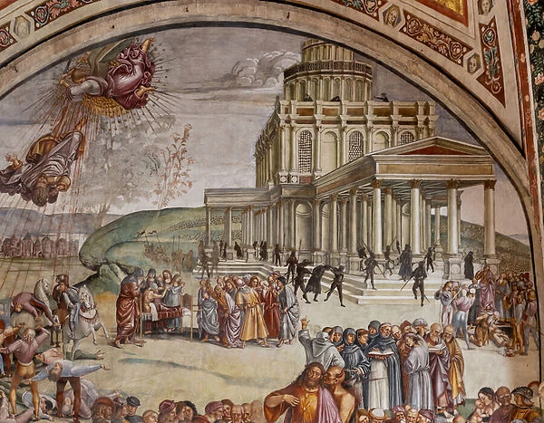 Preaching and the facts of the Antichrist, detail, 1500-02 (fresco)
