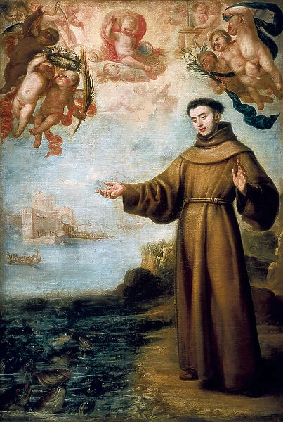 The preaching of Saint Anthony of Padua, painting by Juan Carreno de Mirando, 1646