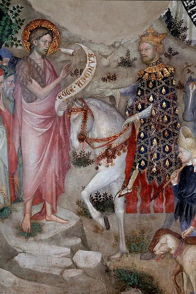 Predication of st John the baptist, detail (Fresco, 1416)