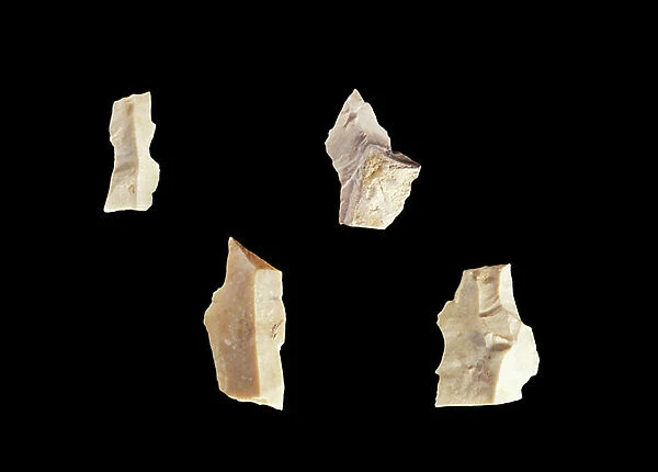 Four prehistoric chisels, 35000-10000 BC (stone)