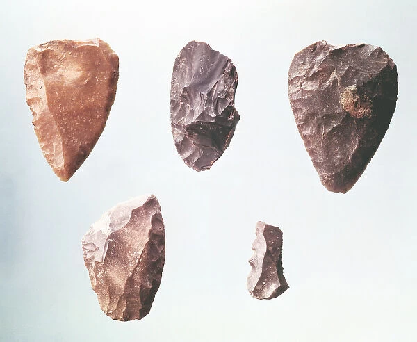 Prehistoric stone tools, from the Grotte de Placard, 80000-35000 BC (flint)