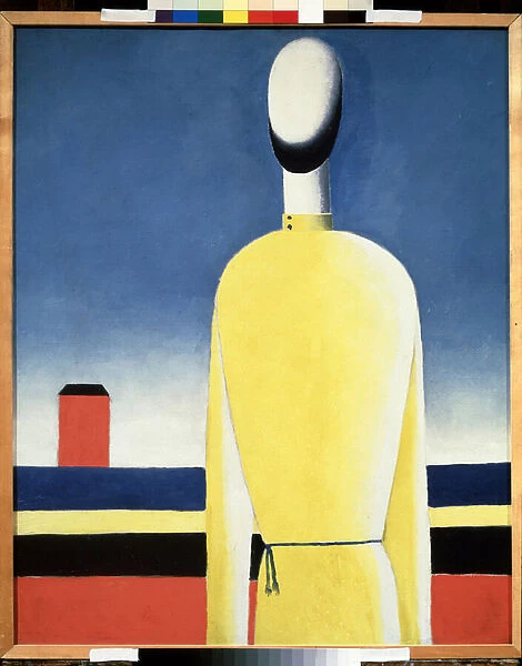 Premonition compliquee. Torse dans une chemise jaune (Complicated Premonition. Torso in a Yellow Shirt). Peinture de Kasimir Severinovich Malevitch (Malevich, Malevic) (1878-1935), huile sur toile, 1928-1932