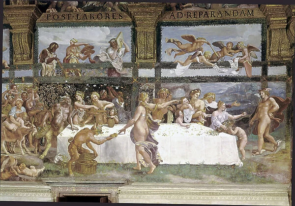Preparations for the Banquet of the Gods for the Wedding of Cupid and Psyche, detail, 1528-30 (fresco)