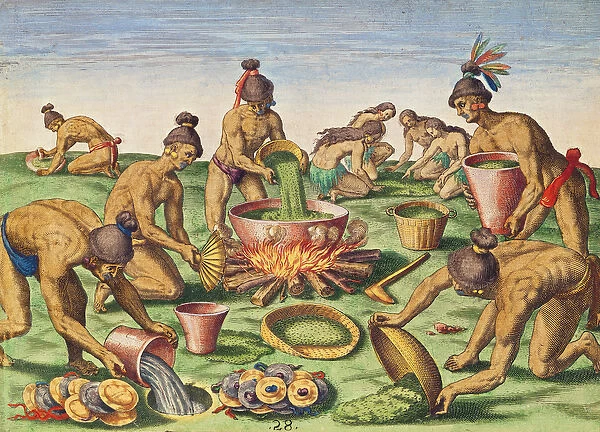 Preparations for a Feast, from Brevis Narratio engraved by Theodore de Bry