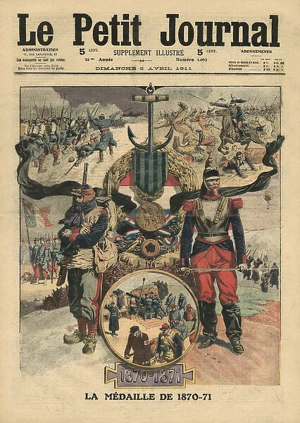 The Presentation of The Medal of Combatants 1870-71, illustration from Le Petit Journal