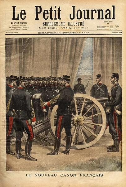Presentation of the new long range light gun to French officers at Chalons military camp. Engraving in 'Le petit journal'14  /  11  /  1897. Selva Collection