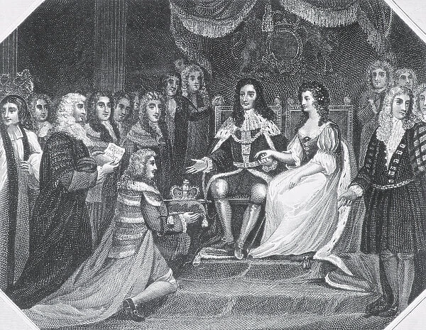 Presentation of the Bill of Rights to William III (1650-1702) of Orange and Mary II