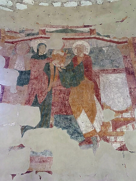 The Presentation, Saint-Jean du Liget chapel, Touraine, 12th century (fresco)