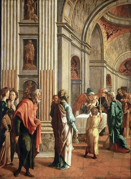 The Presentation in the Temple - Jan van Scorel (1495-1562). Oil on wood, ca 1530-1536