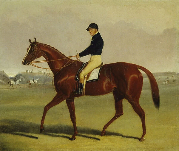Preserve with Flatman Up at Newmarket, 1835 (oil on canvas)
