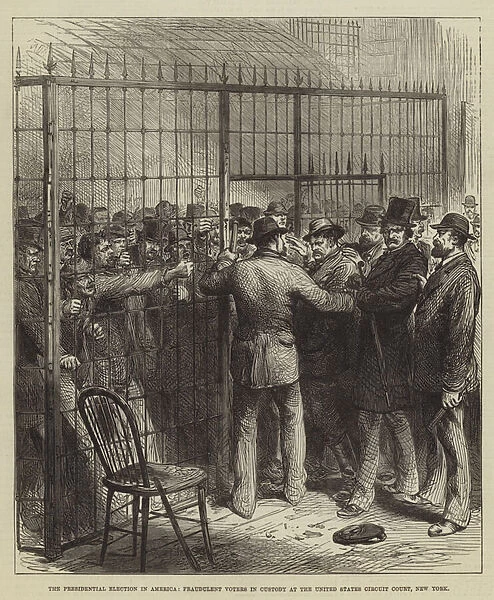 The Presidential Election in America, Fraudulent Voters in Custody at the United States Circuit Court, New York (engraving)