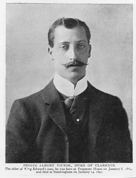 Prince Albert Victor, Duke of Clarence and Avondale (1864-92) (b  /  w photo)