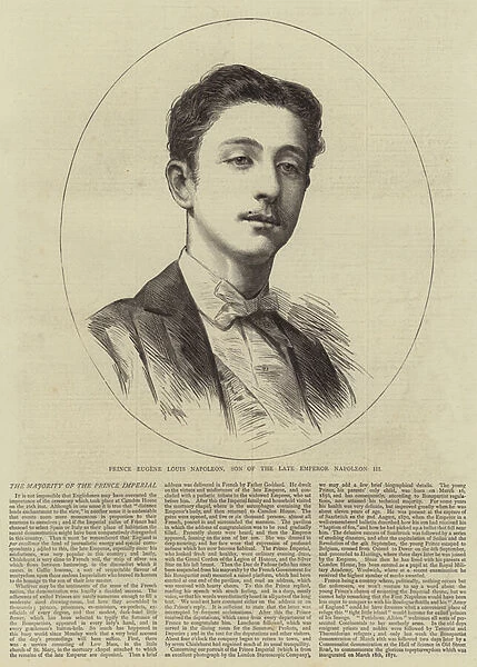 Prince Eugene Louis Napoleon, Son of the Late Emperor Napoleon III (engraving)