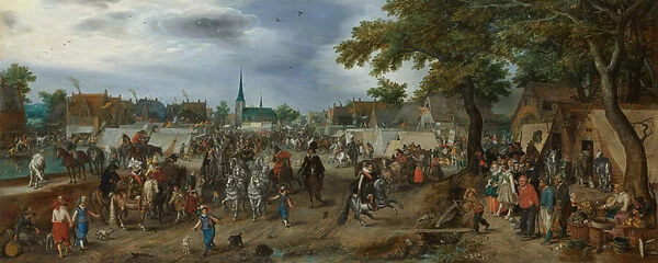 Prince Maurice and Frederick Henry at the Valkenburg Horse Fair, 1618 (oil on panel)