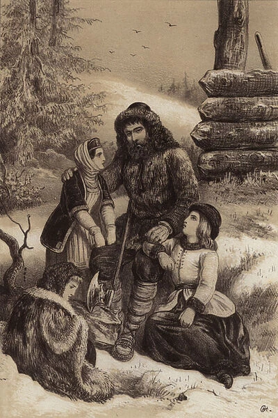 Prince Menshikov banished to Siberia, 1727 (litho)
