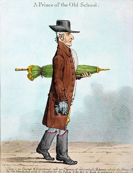 A Prince of the Old School, published by Hannah Humphrey in 1800 (hand-coloured etching)