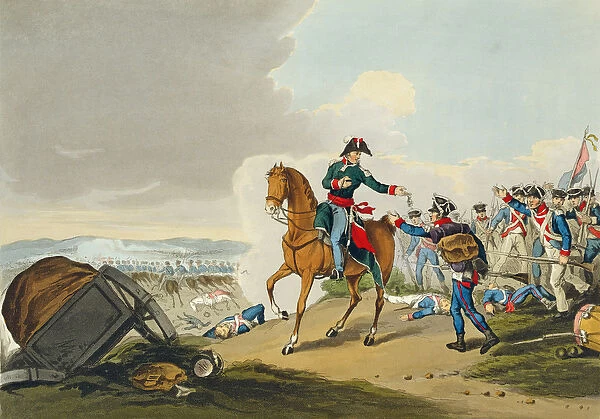 The Prince of Orange at the Battle of Waterloo, engraved by Matthew Dubourg (fl