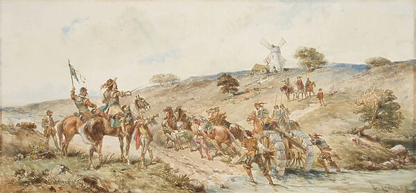 Prince Rupert at the Battle of Naseby I (w  /  c on paper)