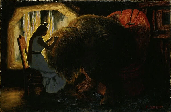 The Princess picking Lice from the Troll, 1900 (oil on canvas)