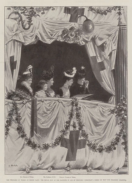 The Princess of Wales at Drury Lane, the Royal Box at the Matinee in Aid of Princess Christians Homes of Rest for Disabled Soldiers (litho)