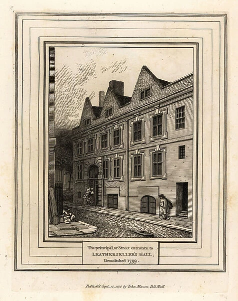The principal or street entrance to Leathersellers Hall, demolished 1799