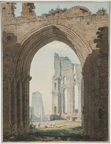 The Priory Church, Tynemouth, 1790 (watercolour)