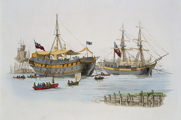 Prison Ships, from Costume of Great Britain, published by William Miller
