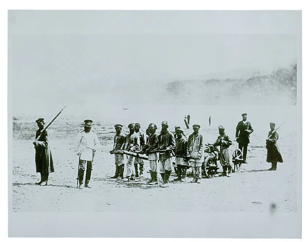 Prisoners in Siberia, 1897 (b  /  w photo)