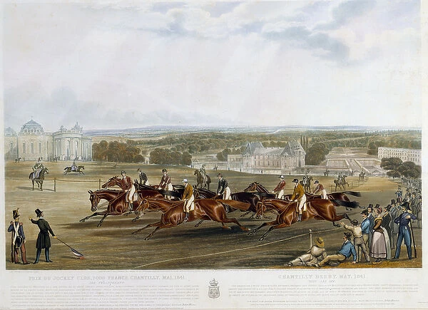 Prix du jockey club a Chantilly in 1841 Print by John Frederick Herring (1795-1865) (ec