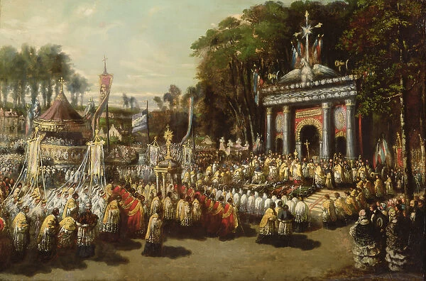 Procession of the Holy Sacrament, 1855 (oil on canvas)