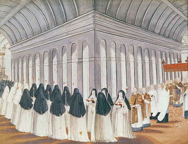 Procession of the Holy Sacrament in the Cloister, from l Abbaye de Port-Royal, c