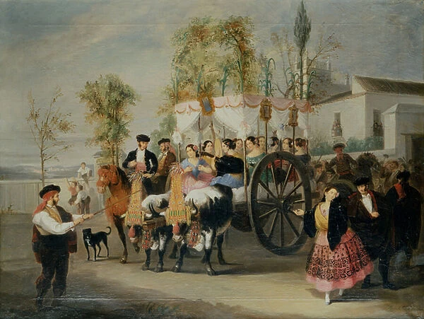 A Procession (oil on canvas)