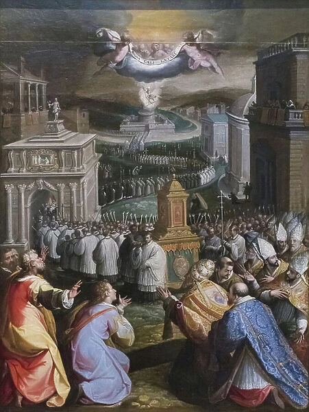 Procession of St Gregory the Great (oil on canvas)