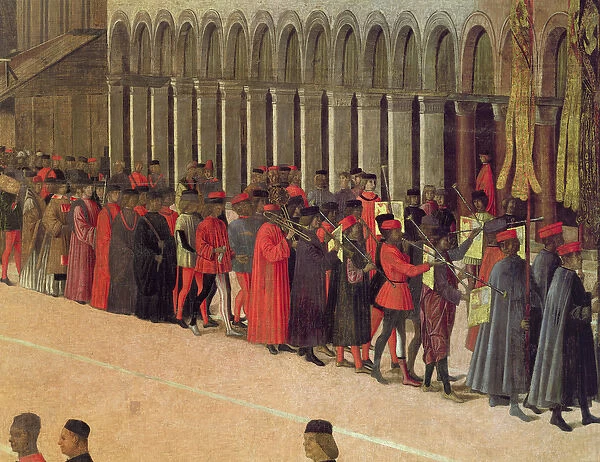 Procession in St. Marks Square, detail of musicians
