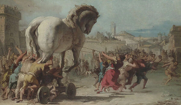 The Procession of the Trojan Horse in Troy, c. 1760 (oil on canvas)