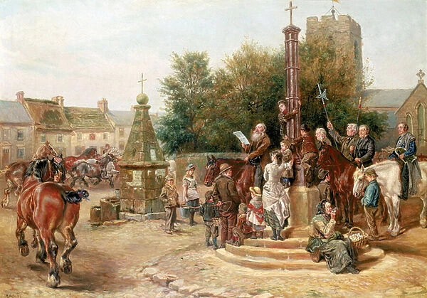 Proclaiming Stagshaw Fair at Corbridge (oil on canvas)