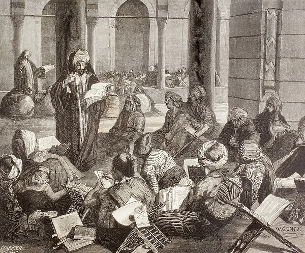 Professor lecturing at the Al-Azhar University, Cairo, in the 19th century