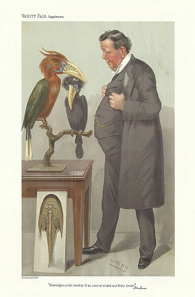 Professor Ray Lankester - portrait standing and looking at birds