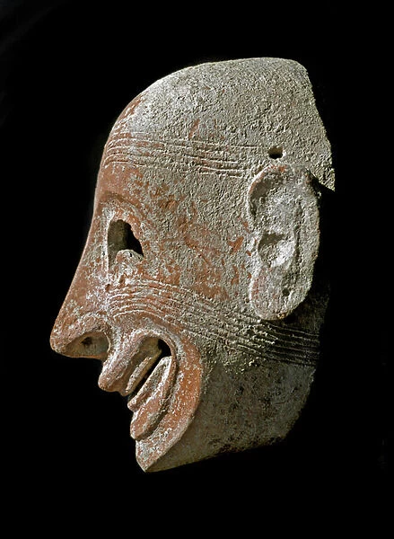 Profile of mans mask from the Tophet of Mozia. 6th century BC (terracotta)