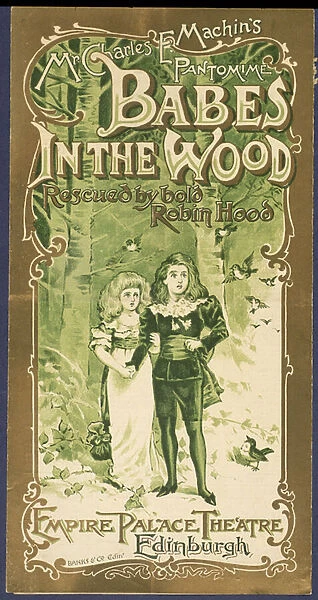 Programme cover of Babes in the Wood at the Empire Palace Theatre