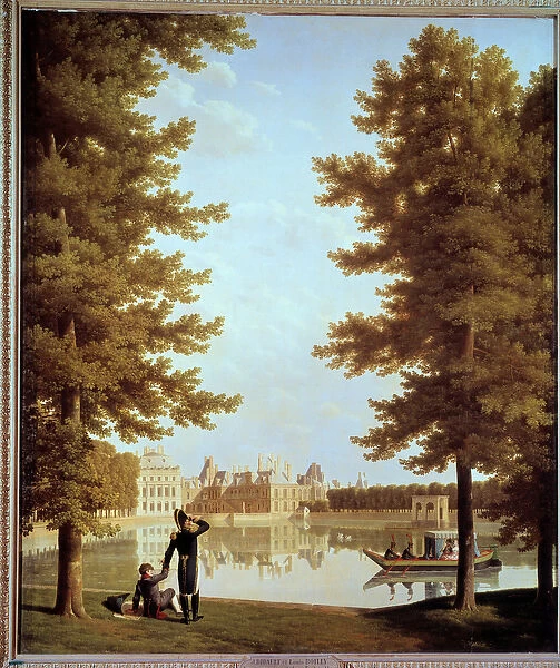 Promenade of Emperor Napoleon I (1769-1821) and Marie Louise on the Carp Pond at