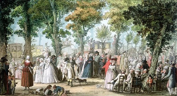 Promenade en Boulevard du Temple, 1788 (w  /  c on paper)