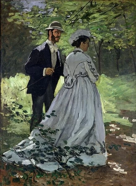 The Promenaders, or Claude Monet Bazille and Camille, 1865 (oil on canvas)
